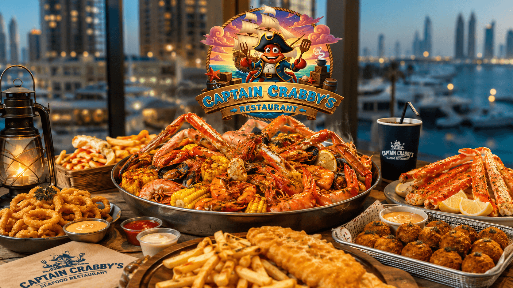 Captain Crabby’s restaurant in Azizi Riviera, Dubai